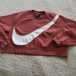 Nike logo cropped crew neck
